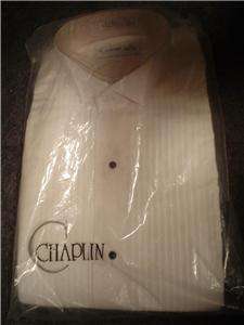 Chaplin Tuxedo Shirt, Off White/Ivory Large (38 39)  