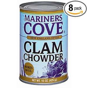 Mariners Cover New England Style Clam Chowder, 15 Ounce (Pack of 8 