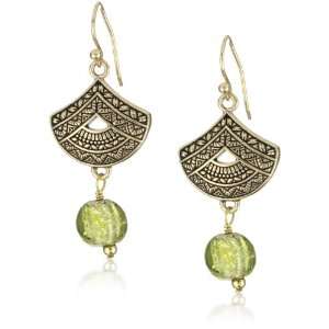  Bronzed by Barse Mayan Green Dangle Earrings Jewelry