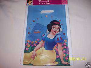 NEW 8 SNOW WHITE LOOT BAGS BIRTHDAY PARTY SUPPLIES  