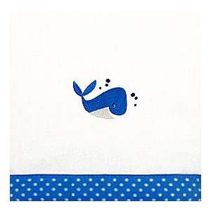  Dotted Blue Whale Burp Cloths, Set of Two Baby