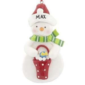   Personalized Snowman with Snowballs Christmas Ornament