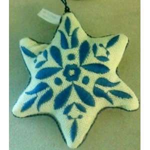   Snow Flake Blue Stuffed Christmas Tree Ornament 2.5 