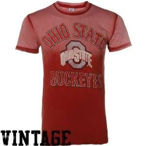   State Buckeyes Scarlet Trademark Seam Wash T Shirt