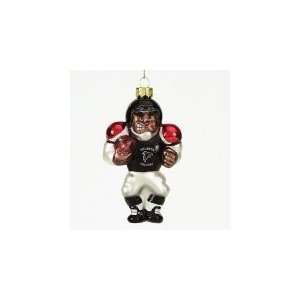   Glass Black Football Player Holiday Ornament Set of 3   NFL Football