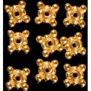  Gold Plated Square Beads (Price Per Pair)   Sterling 