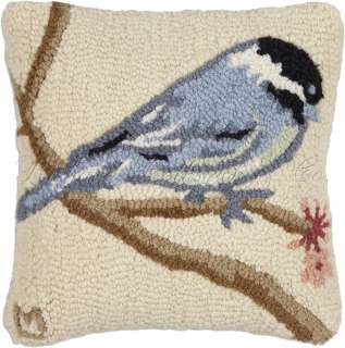 Decorative Chickadee Holiday Seasonal Christmas Pillow 14 x 14 