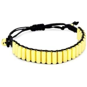  Shashi Yellow Gold Plated with Black Cord Military 