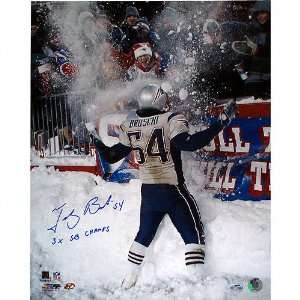  Tedy Bruschi New England Patriots   Snow   Autographed 