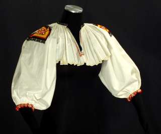   Folk Costume Blouse embroidered peasant shirt Slovakia kroj old  