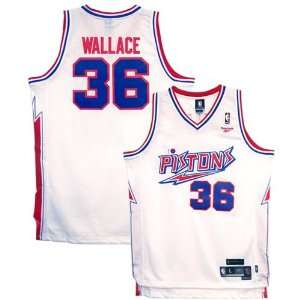  Reebok Detroit Pistons #36 Rasheed Wallace White Hardwood 