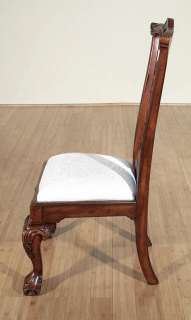 SOLID MAHOGANY Claw & Ball CHIPPENDALE White DINING SIDE CHAIR lid839 