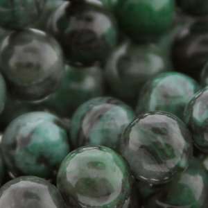 Green Laguna Lace  Round Plain   6mm Diameter, Sold by 7 Inch Strand 