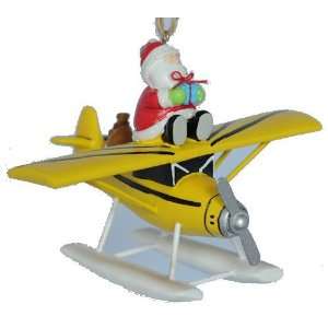  Santa on Float Plane Christmas Ornament