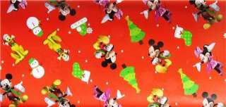 CHRISTMAS MICKEY MOUSE CLUBHOUSE gift wrap MINNIE party  