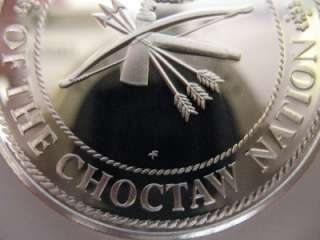OZ. CHOCTAW TRIBAL NATIONS INDIAN COIN FRANKLIN MINT SILVER.999 