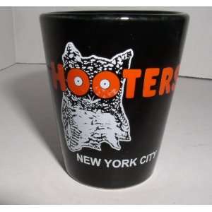  HOOTERS NEW YORK CITY BLACK ONE OUNCE SHOT GLASS 