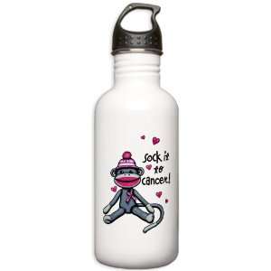 Stainless Water Bottle 1.0L Sock It To Cancer   Cancer Awareness Pink 