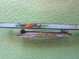 Vtg Victorian Guilloche Enamel Brooch Pins Lot of 2 Floral Safety Pin 