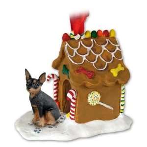    Miniature Pinscher Ginger Bread Dog House Ornament