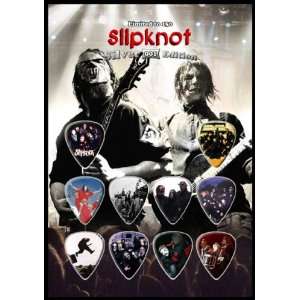  Slipknot Silver Edition Guitar Pick Display With 10 Guitar 