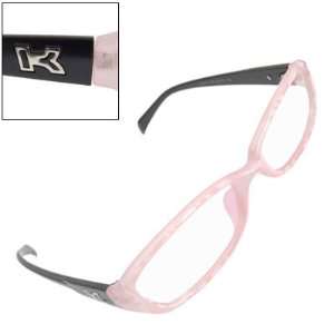   Rectangular Clear Lens Pink Full Rim Plain Glasses
