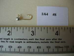 100 1/64 Ball Head Jigs No Collar #8 Bronze Hook  