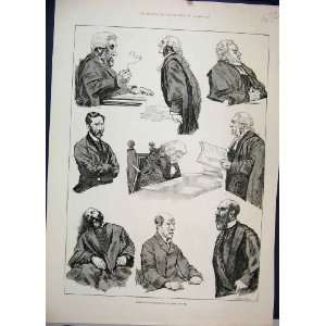   Law Courts Character Sketches 1886 Wigs Cloaks Print