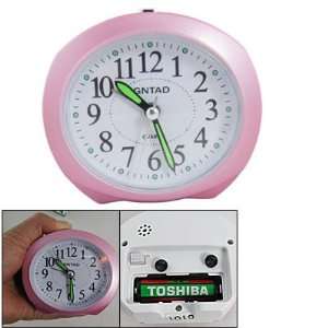   Ellipse Dial Pink Wht Snooze Function Mini Alarm Clock