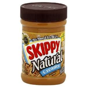Skippy Natural Peanut Butter, Creamy, 15 oz (Pack of 6)  