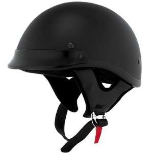 Skid Lid Solid Traditional Touring Motorcycle Helmet   Flat Black / X 