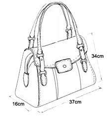Circus Print Lady Hobo PU leather handbag shoulder bag  