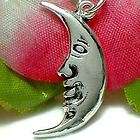 925 STERLING SILVER MAN IN MOON CHARM / PENDANT #38L