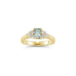  0.60 Cts Diamond & 2.76 Cts Green Amethyst Ring in 18K 