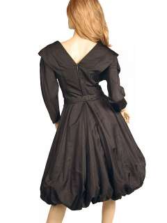   Dress  Bubble Gown Black Silk Satin Seymour Jacobson 1940s  