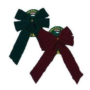  16 Green and Burgundy Bows Case Pack 48   378913