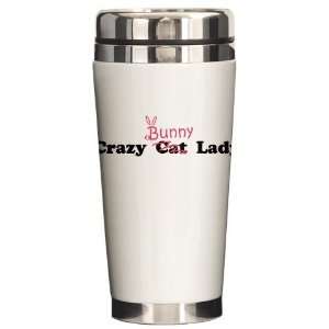 crazy bunny lady Pets Ceramic Travel Mug by  