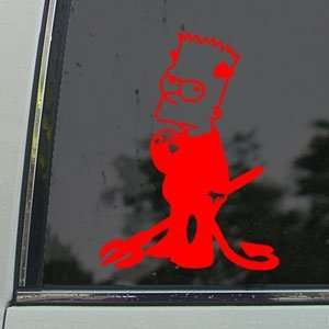   Simpsons Red Decal Bart Simpson Truck Window Red Sticker Arts, Crafts