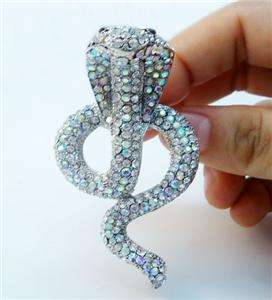 Coiling Snake Ring Sz Free Clear Swarovski Crystal  