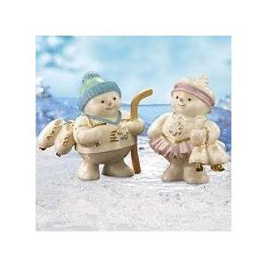  Lenox Snowy Skaters, Set of 2 Figurines