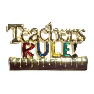  Goldplated Teachers Rule Pin Jewelry
