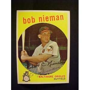 Bob Nieman Baltimore Oriokles #375 1959 Topps Signed Autographed 