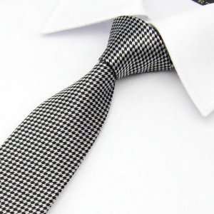 Lrzyou® Mens Black & White Plaid Convenience Tie, Business Tie, Gift 