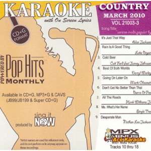  Pop Hits Monthly Country   March 2010 Karaoke CDG 