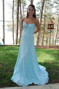 NEW Sherri Hill National Pageant Prom Ice Blue Sparkle Dress Sz. 4 