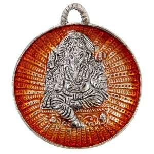   Silver Wall Hanging  Lord Ganesh on Colourful Frame 