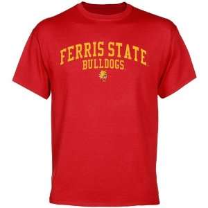  Ferris State Bulldogs Team Arch T Shirt   Red Sports 