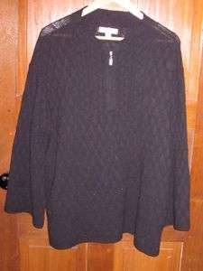 COLDWATER CREEK Cotton/Acrylic Black Cardigan Sweater SZ XL  