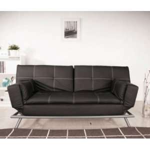   Sofa With Wood and Metal Construction Adjustable Armrests Home
