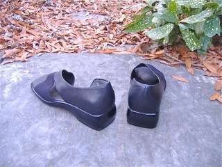 SHAPELY NATURALIZER Elegant Black Leather Contour Sandals 5.5  